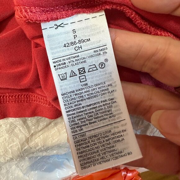 Banana Republic Dark Coral Long Sleeve Deep Draped VNeck Faux Wrap Top S - Picture 6 of 10